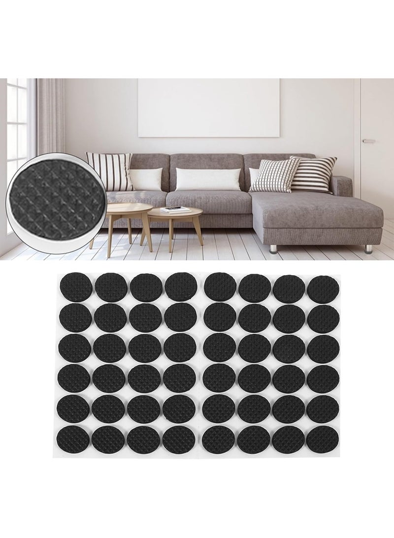 Bluejw 48Pcs Furniture Pads  Round Black Anti Scratch Non Slip Self Adhesive Floor Protectors for Sofa Table Chair - Image 4